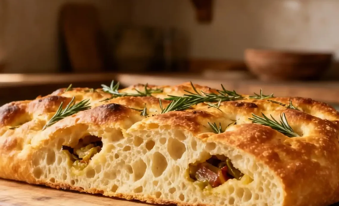 Big and Bubbly Stuffing Focaccia
