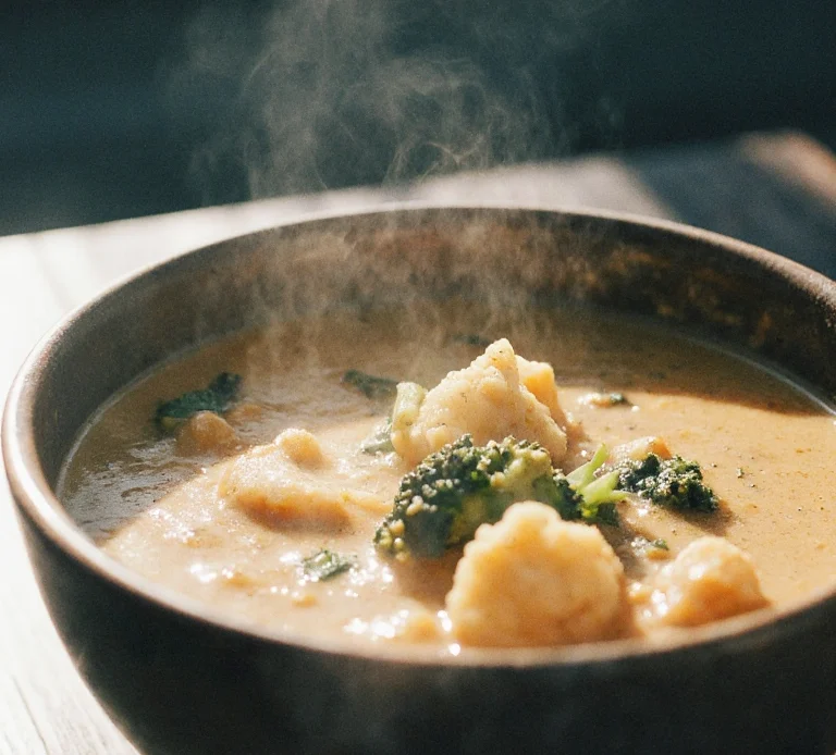 Perry’s Creamy Curry Cauliflower and Broccoli Soup