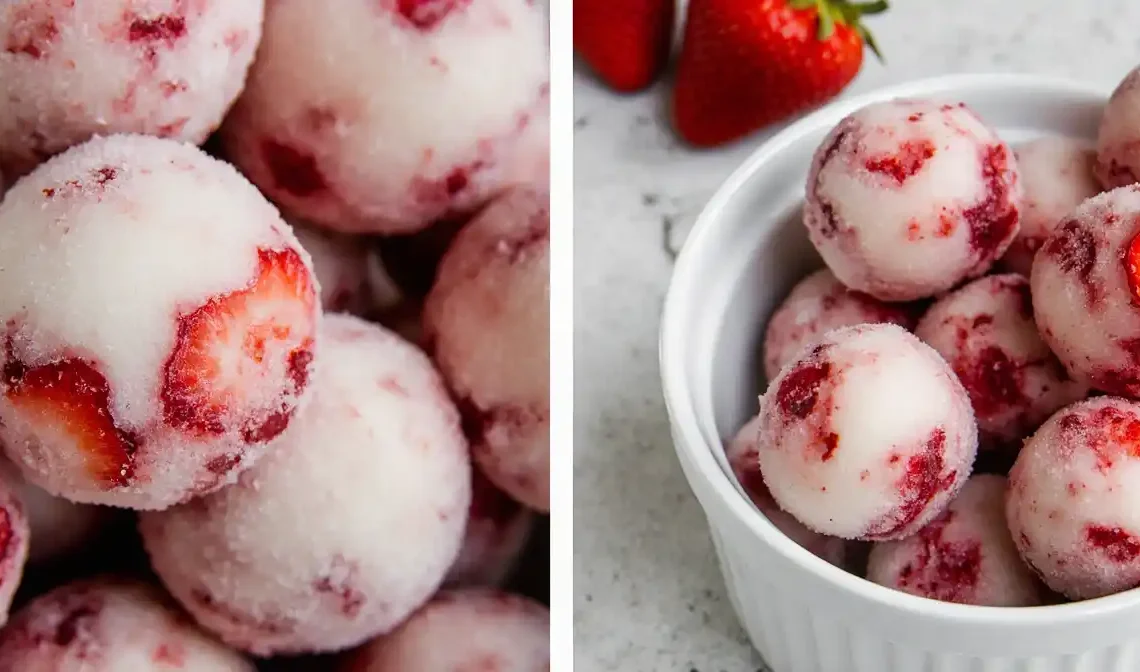Frozen Strawberry Yogurt Bites (Easy Strawberry Yogurt Clusters) – Healthy 5-Minute Treat